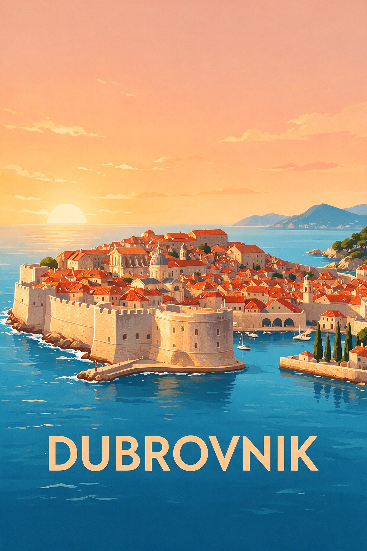Kotor cruise port, bay view